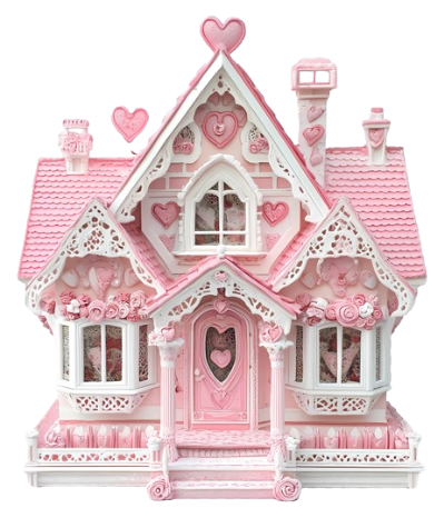 a cute pink dollhouse