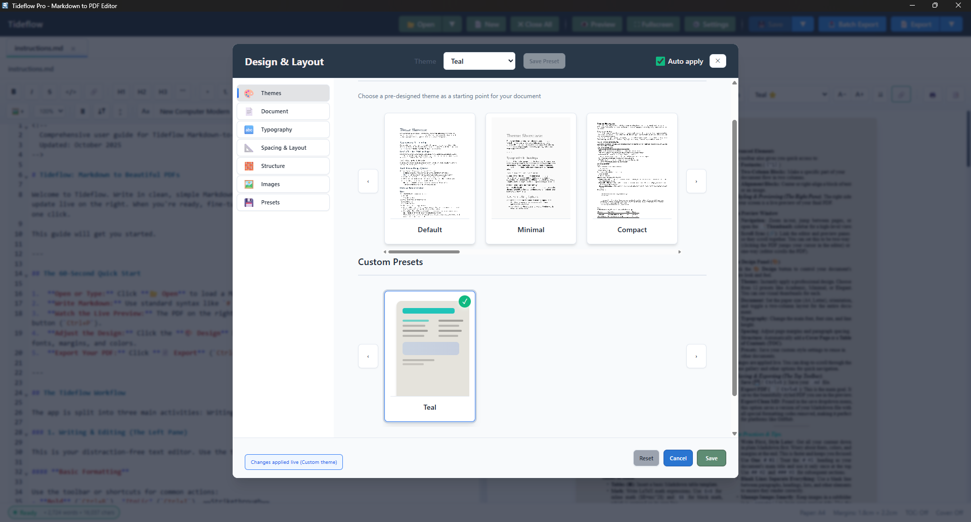 Tideflow - Effortless Markdown to PDF Editor - Slide 3