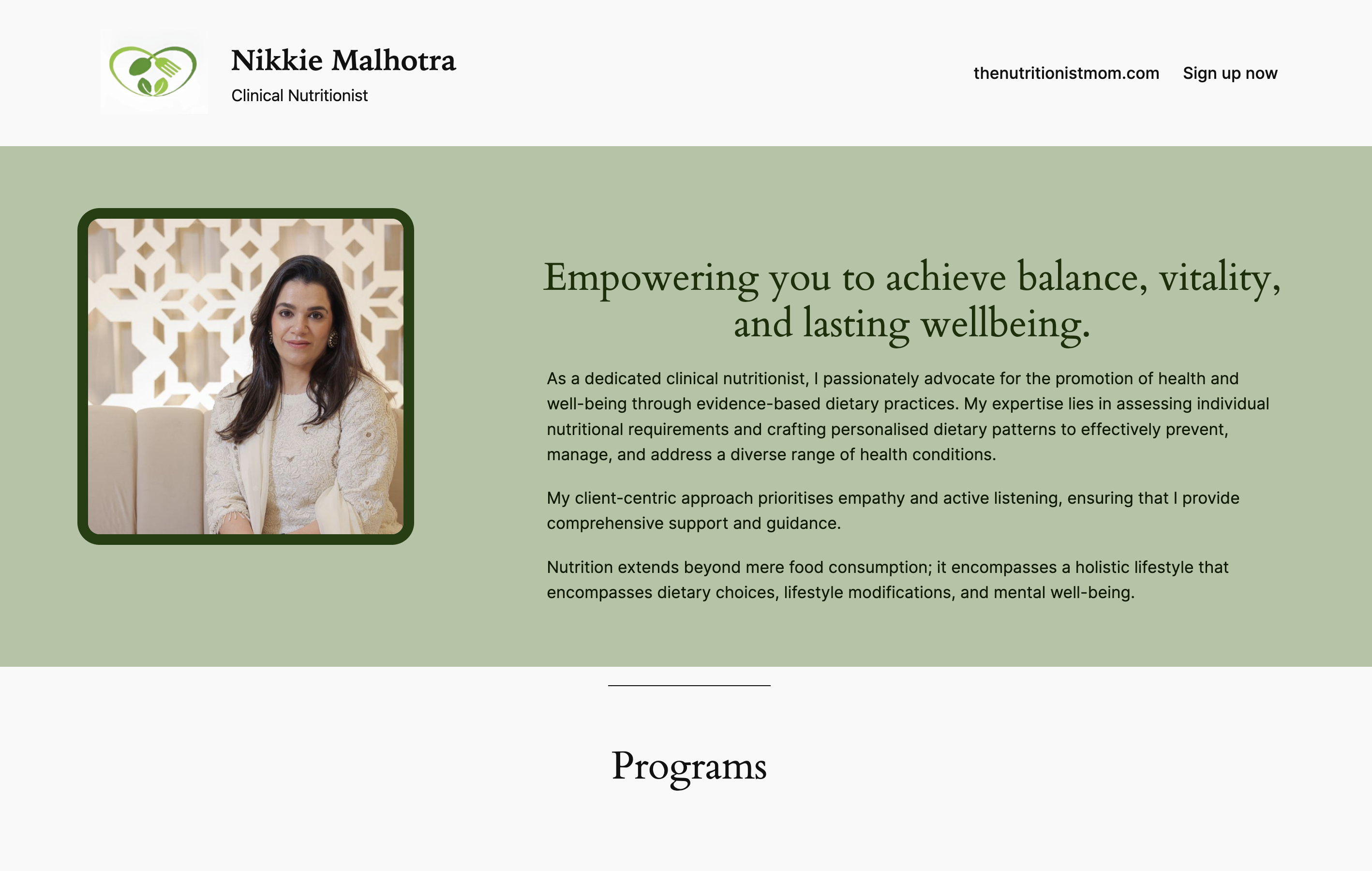The Nutritionist Mom project screenshot