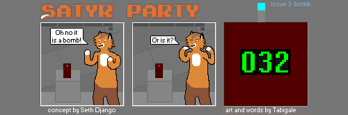 A three panel comic. The Foat watches a timer slowly count down on a box which he believes may or may not be a bomb.