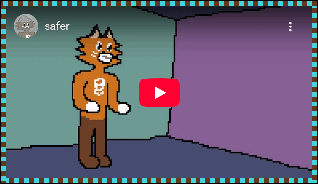 Thumbnail for a youtube video titled "safer". The Foat is standing near the corner of a room.