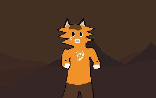 The Foat rotates in place in front of a spinning, sunny, yet dimly lit desert background.