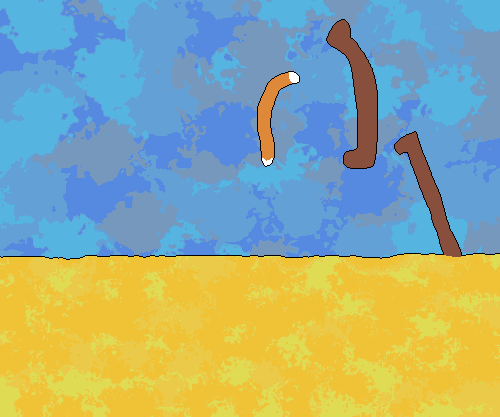 The Foat's detached arms and legs fly around, diving in and out of the earth. 