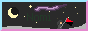 An 88x31 animated button showing a snowy nighttime landscape linked to Nomi's website. On it we can see: a seal passing by, a black haired person in a dark dress waving a diagonally divided red and black flag, a falling star, the crescent moon and an aurora.
