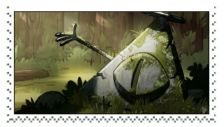 stamp: Bill Cipher statue