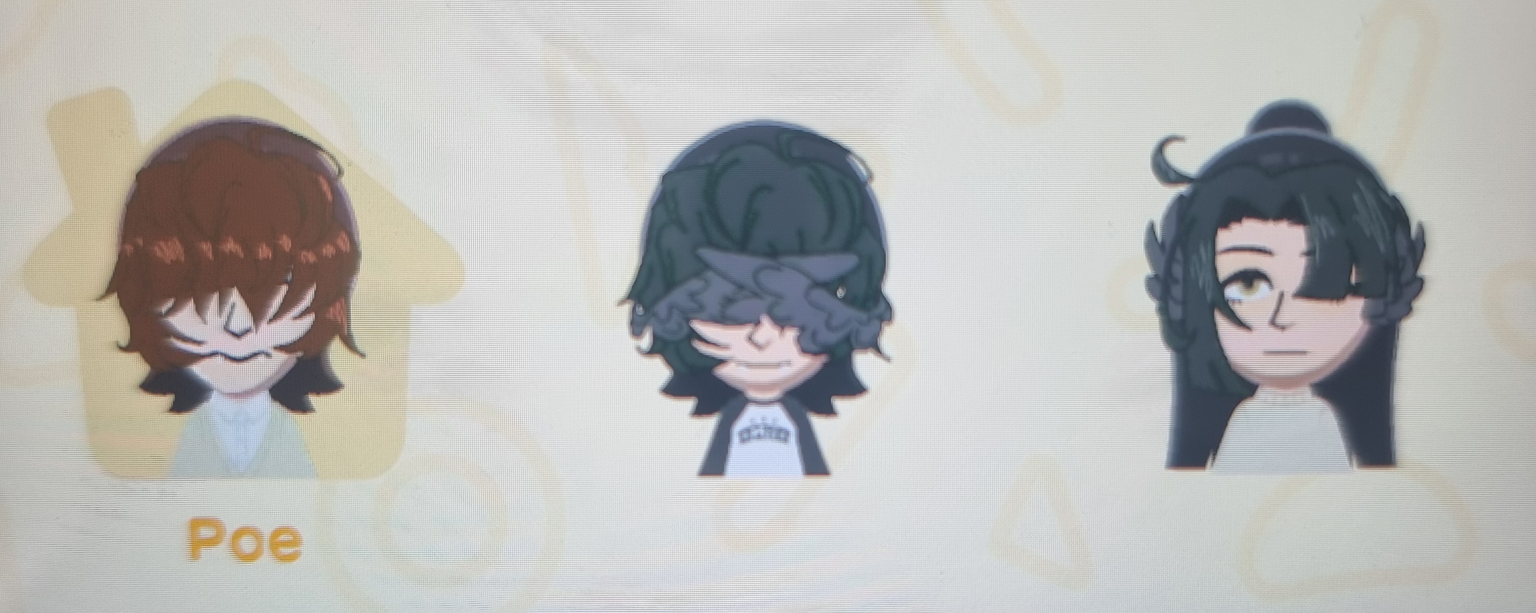 a picture of Poe, Corbie and Griffin in tomodachi life