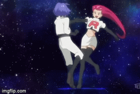Jesse and James dancing upon a starscape background