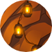 An icon of an underground tunnel, with oil lamps hanging from the ceiling.