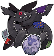 A mirror badge with an egg and strange chest.