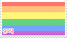 Rainbow flag, Gay text.