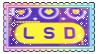 LSD Dream emulator logo, pastel rainbow border.
