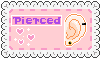 Pierced. Ear with piercings pixel art.