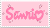 Sanrio logo, pink background.