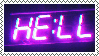 Hell in purple on a 7 segment display.