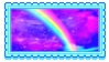 Blue and purple rainbow stamp.