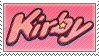 Pink kirby stamp showing various kirby stock art.
