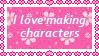 Pink heart border I love making characters stamp.