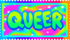 Rainbow swirl queer stamp.