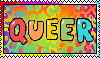 Rainbow leopard print queer stamp.