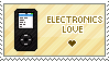 Yellow electronics love stamp.
