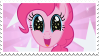 Pinkie pie G4 face looking happy.