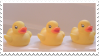 3 small rubber duckies.