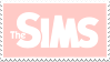 The sims logo on a pink background.