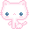 Pastel pink kitty sitting.