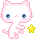 Small pastel pink kitty with a star.