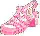 A pink jelly sandal.
