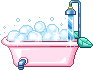 A large bubble bath.
