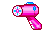 A pink hair dryer.