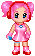 Ulala, chibi doll, pink dress.