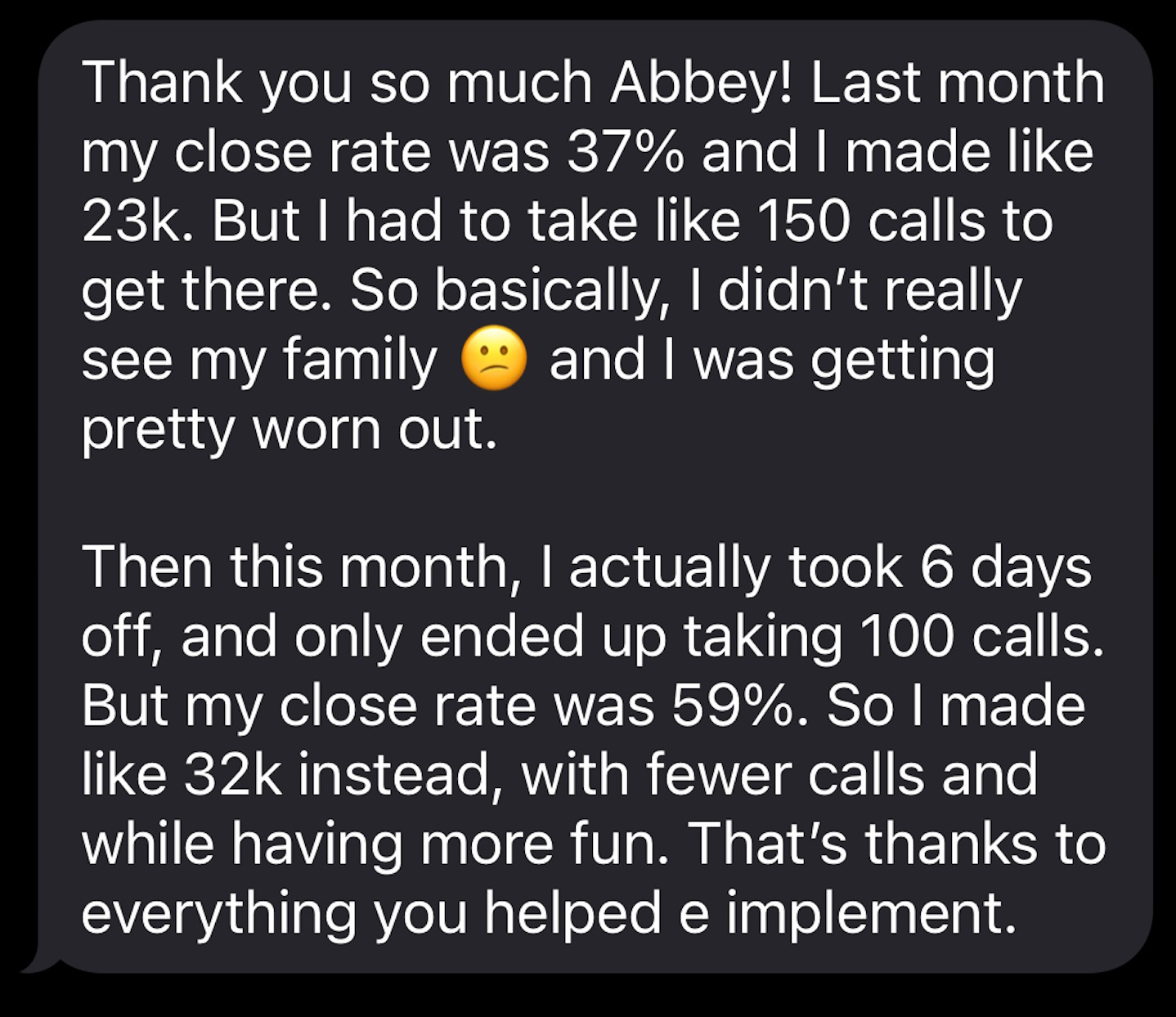 J. Honey achieved a 12% increase in close rate after implementing Academy frameworks