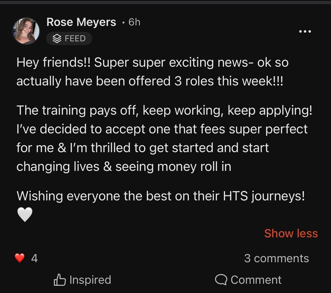 Rose 3 jobs in one week