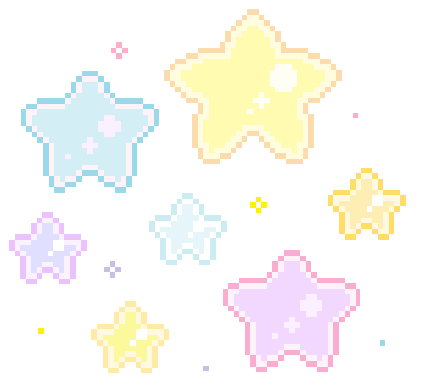 pixel art stars sparkling