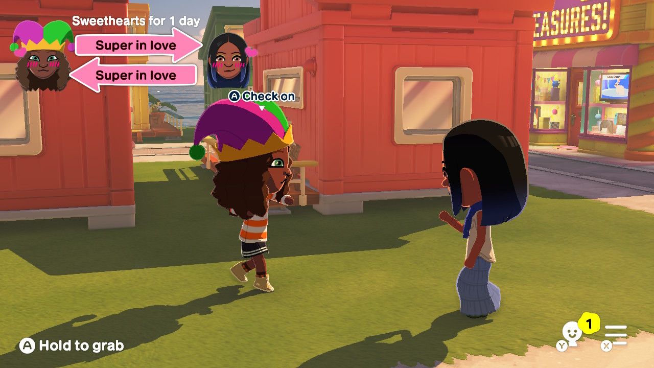 Keisha and Akeem breakdancing. Akeem is a man with dark brown skin (though lighter than Keisha's), a black silk press with a blue ombre, light ish brown eyes, a blue scarf, a cream sleeveless top, a blue long skirt, and a pair of black shoes
