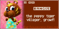 I am Bangle, the peppy tiger villager, growf!