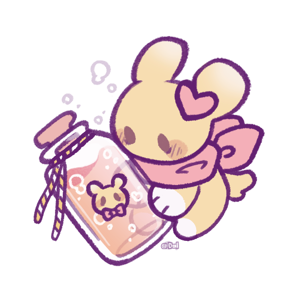 yellow bunny holding jar with smaller bunny inside