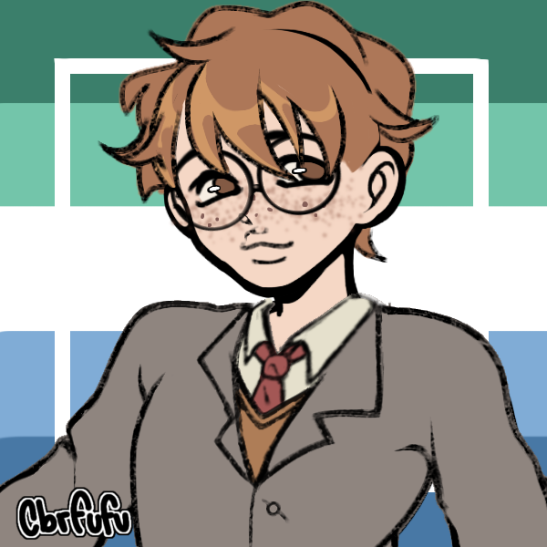 man wearing suit and glasses in front of gay man pride flag