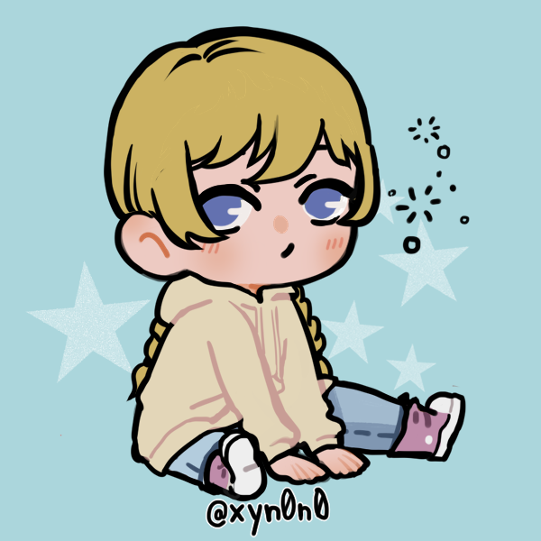 blonde girl with pigtail braids sitting with her hands on the ground