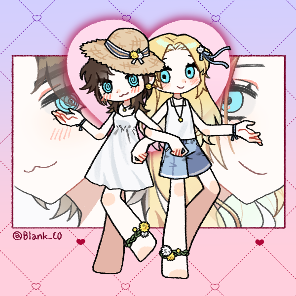 genderqueer guy and girl standing with arms interlocked