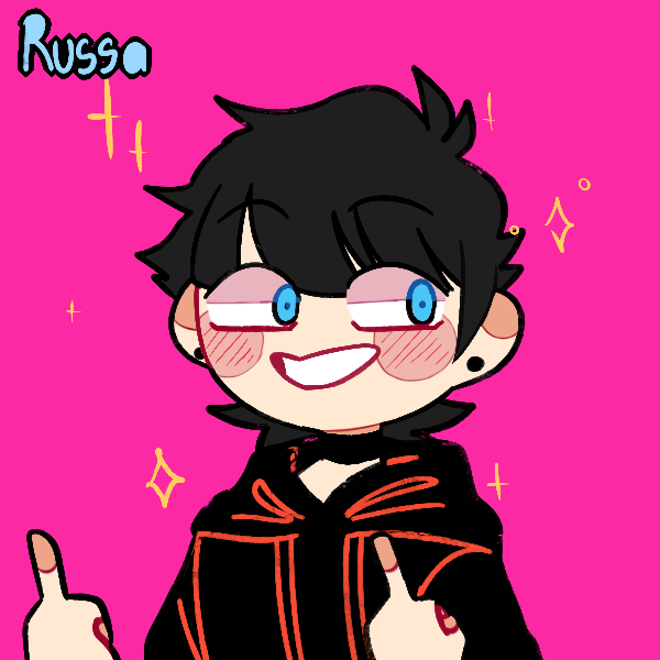 emo boy in all black grinning and holding up middle fingers on both hands