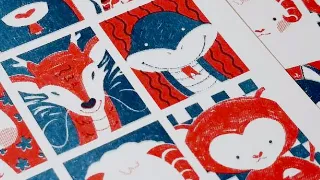 Zodiac buddies risoprint process