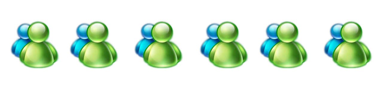 Frutiger aero green and blue people icons divider