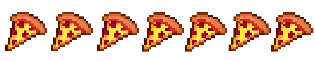 Pixel art pizza bouncing divider