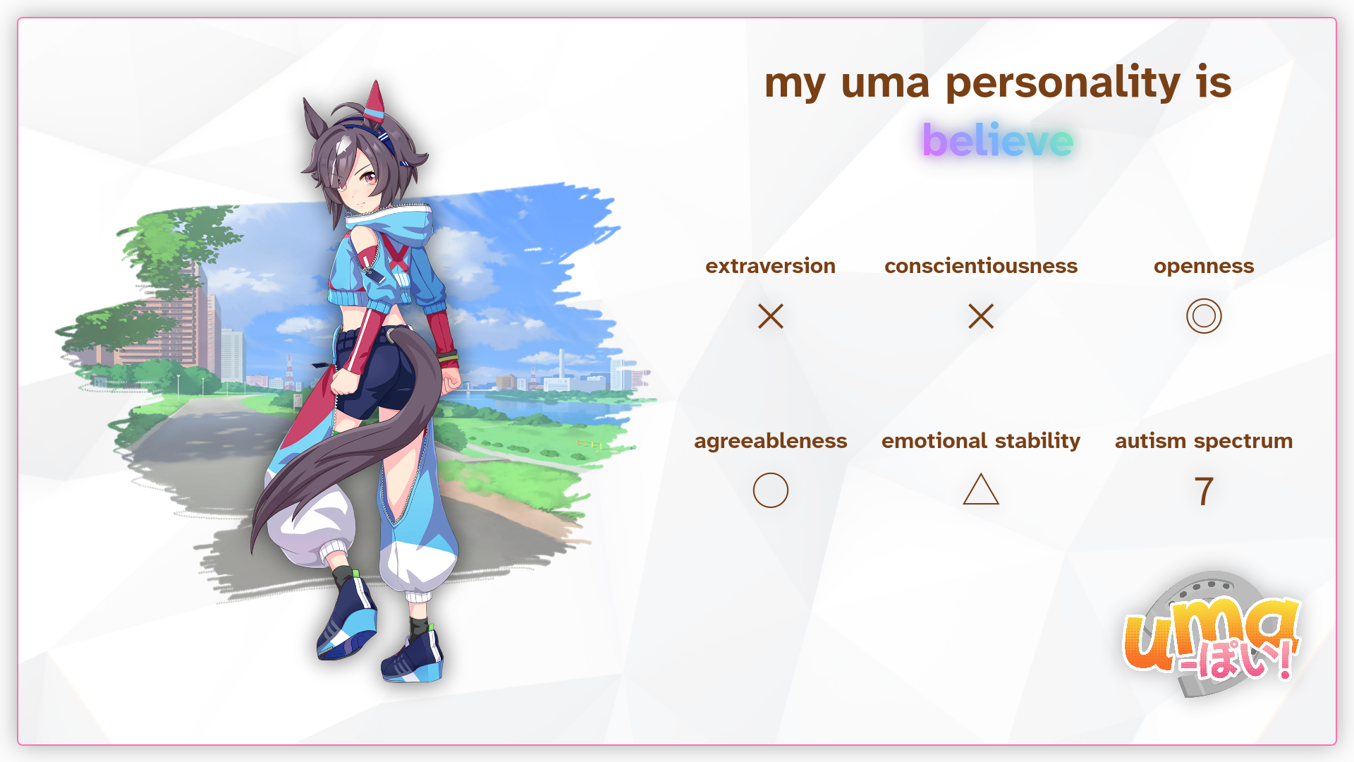 I'm believe from Umamusume