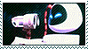 Wall-e and Eve being cute in space stamp