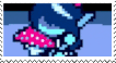 Deltarune chapter 3 Kris playing the guitar on lightners live stamp