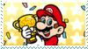 Mario holding a trophy